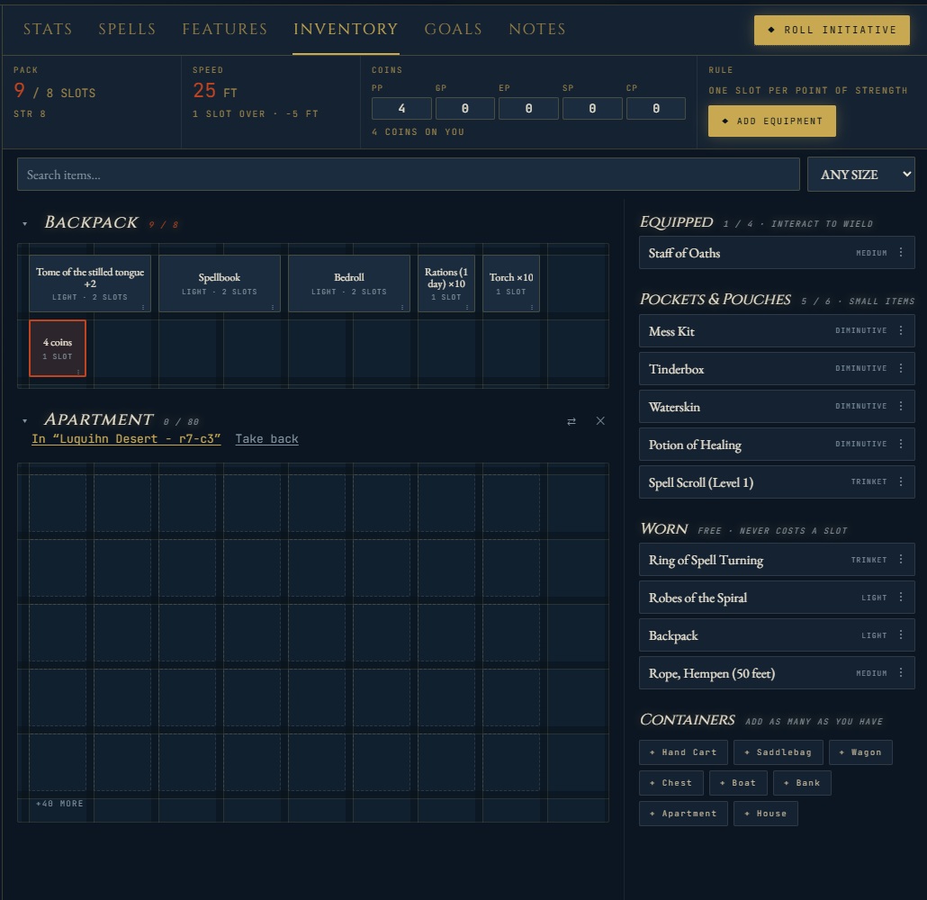 Encumbrance as a decision, not arithmetic — interface preview